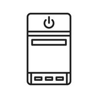 PC or Personal Computer Icon, Desktop Computer Icon Vector Illustration