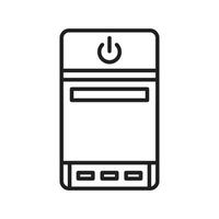 PC or Personal Computer Icon, Desktop Computer Icon Vector Illustration