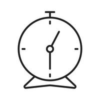 Alarm Clock Icon Vector Ringing, Table Clock Icon Outline Isolated on White Background