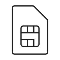 Mobile SIM Card Icon Vector, Dual Sim Card Vector Icon Isolated Black and White Outline