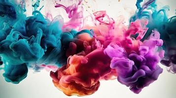 Abstract soft colorful ink splash in water background. photo