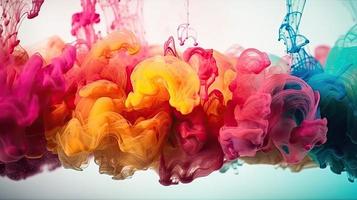 Abstract soft colorful ink splash in water background. photo