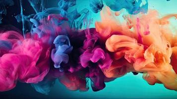 Abstract soft colorful ink splash in water background. photo