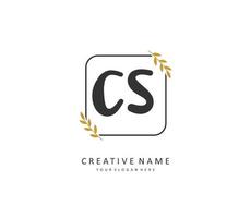 C S CS Initial letter handwriting and  signature logo. A concept handwriting initial logo with template element. vector