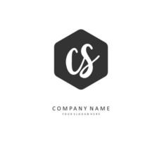 C S CS Initial letter handwriting and  signature logo. A concept handwriting initial logo with template element. vector