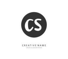 C S CS Initial letter handwriting and  signature logo. A concept handwriting initial logo with template element. vector