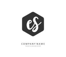 E S ES Initial letter handwriting and  signature logo. A concept handwriting initial logo with template element. vector