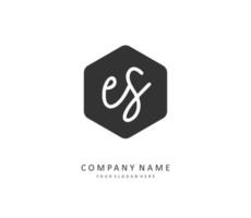 E S ES Initial letter handwriting and  signature logo. A concept handwriting initial logo with template element. vector