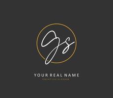 G S GS Initial letter handwriting and  signature logo. A concept handwriting initial logo with template element. vector