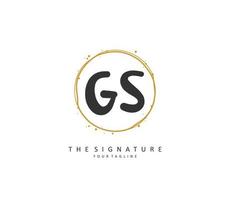 G S GS Initial letter handwriting and  signature logo. A concept handwriting initial logo with template element. vector