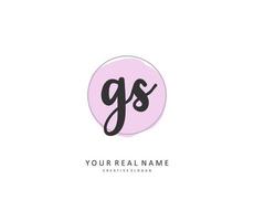 G S GS Initial letter handwriting and  signature logo. A concept handwriting initial logo with template element. vector