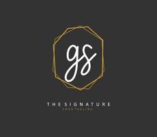 G S GS Initial letter handwriting and  signature logo. A concept handwriting initial logo with template element. vector