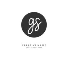 G S GS Initial letter handwriting and  signature logo. A concept handwriting initial logo with template element. vector