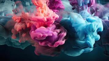 Abstract soft colorful ink splash in water background. photo