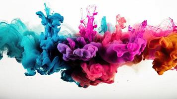 Abstract soft colorful ink splash in water background. photo