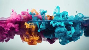 Abstract soft colorful ink splash in water background. photo