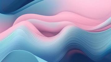Abstract pink blue wavy with blurred light curved lines background. illustration background. soft pastel color. wave background. photo