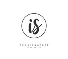 I S IS Initial letter handwriting and  signature logo. A concept handwriting initial logo with template element. vector