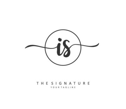 I S IS Initial letter handwriting and  signature logo. A concept handwriting initial logo with template element. vector