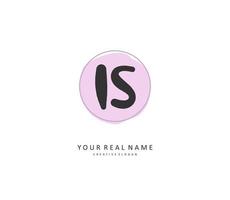 I S IS Initial letter handwriting and  signature logo. A concept handwriting initial logo with template element. vector