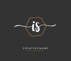 I S IS Initial letter handwriting and  signature logo. A concept handwriting initial logo with template element. vector