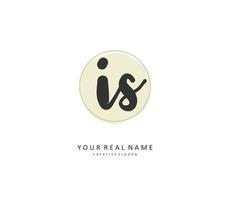 I S IS Initial letter handwriting and  signature logo. A concept handwriting initial logo with template element. vector