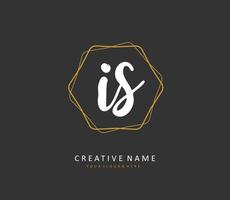 I S IS Initial letter handwriting and  signature logo. A concept handwriting initial logo with template element. vector