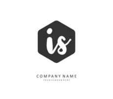 I S IS Initial letter handwriting and  signature logo. A concept handwriting initial logo with template element. vector