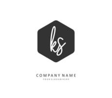 K S KS Initial letter handwriting and  signature logo. A concept handwriting initial logo with template element. vector