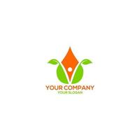 v man natural logo design vector