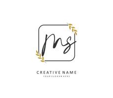 M S MS Initial letter handwriting and  signature logo. A concept handwriting initial logo with template element. vector