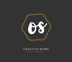 O S OS Initial letter handwriting and  signature logo. A concept handwriting initial logo with template element. vector