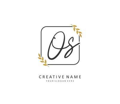 o s os inicial letra escritura y firma logo. un concepto escritura inicial logo con modelo elemento. vector