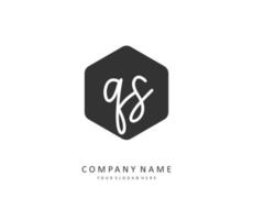 Q S QS Initial letter handwriting and  signature logo. A concept handwriting initial logo with template element. vector