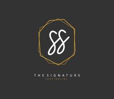 S SS Initial letter handwriting and  signature logo. A concept handwriting initial logo with template element. vector