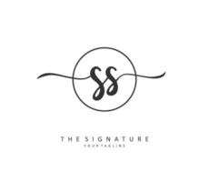 S SS Initial letter handwriting and  signature logo. A concept handwriting initial logo with template element. vector