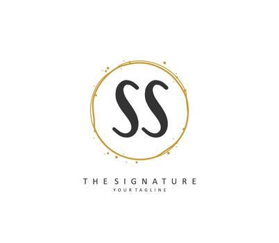 S SS Initial letter handwriting and  signature logo. A concept handwriting initial logo with template element. vector
