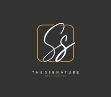 S SS Initial letter handwriting and  signature logo. A concept handwriting initial logo with template element. vector