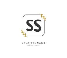 S SS Initial letter handwriting and  signature logo. A concept handwriting initial logo with template element. vector