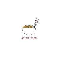 logo de fideos en el tema de asiático comida vector