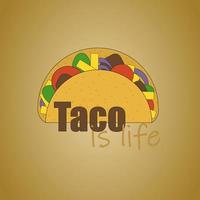 Banner with taco. National Mexican food. Illustration of Latin American dish vector