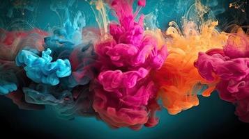 Abstract soft colorful ink splash in water background. photo