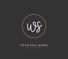 W S WS Initial letter handwriting and  signature logo. A concept handwriting initial logo with template element. vector