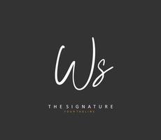 W S WS Initial letter handwriting and  signature logo. A concept handwriting initial logo with template element. vector