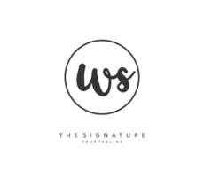 W S WS Initial letter handwriting and  signature logo. A concept handwriting initial logo with template element. vector