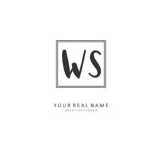 W S WS Initial letter handwriting and  signature logo. A concept handwriting initial logo with template element. vector