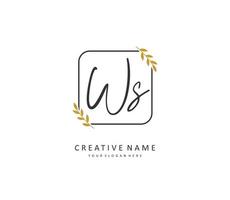 W S WS Initial letter handwriting and  signature logo. A concept handwriting initial logo with template element. vector