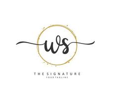 w s ws inicial letra escritura y firma logo. un concepto escritura inicial logo con modelo elemento. vector