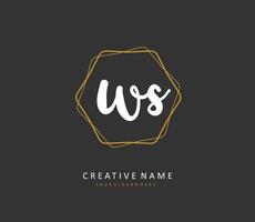 W S WS Initial letter handwriting and  signature logo. A concept handwriting initial logo with template element. vector