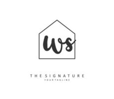 W S WS Initial letter handwriting and  signature logo. A concept handwriting initial logo with template element. vector